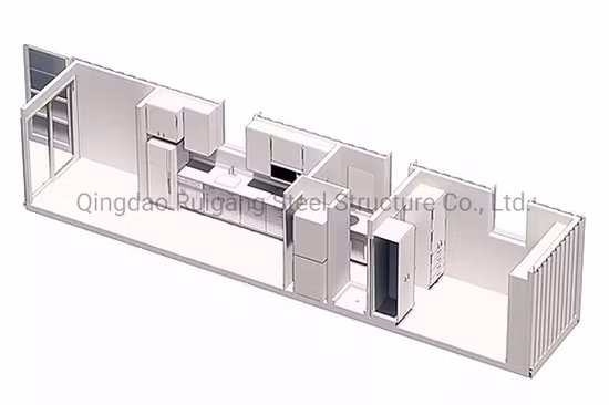Casa contenedor prefabricada de paquete plano de 2 dormitorios de construcción fácil y bajo costo