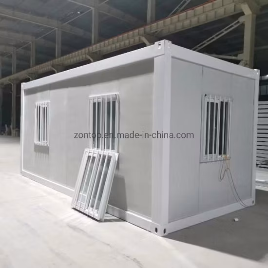 Casas prefabricadas de alta calidad del envase del paquete plano los 40FT del panel de bocadillo de las lanas de roca